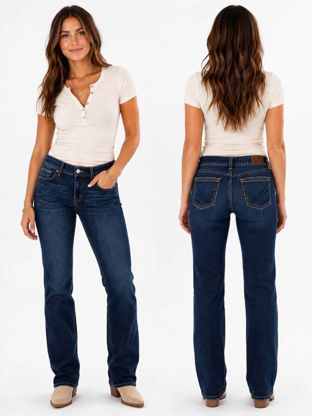 BKE Kate BK1166R Dark Wash Straight Leg Denim Jean Womens Size 29 Regular